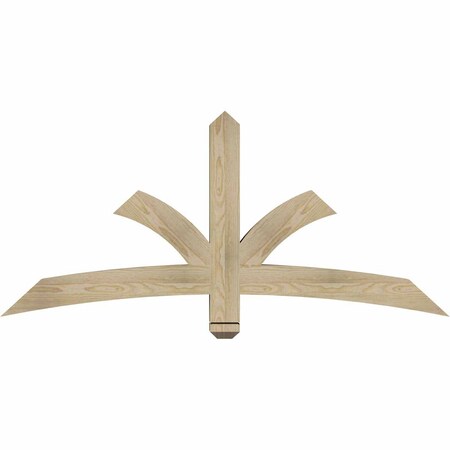 Ekena Millwork Davenport Rough Sawn Timber Gable Bracket, Douglas Fir, 60"W x 27"H x 4"D x 4"F, 11/12 Pitch GBW060X27X0404DAV00RDF